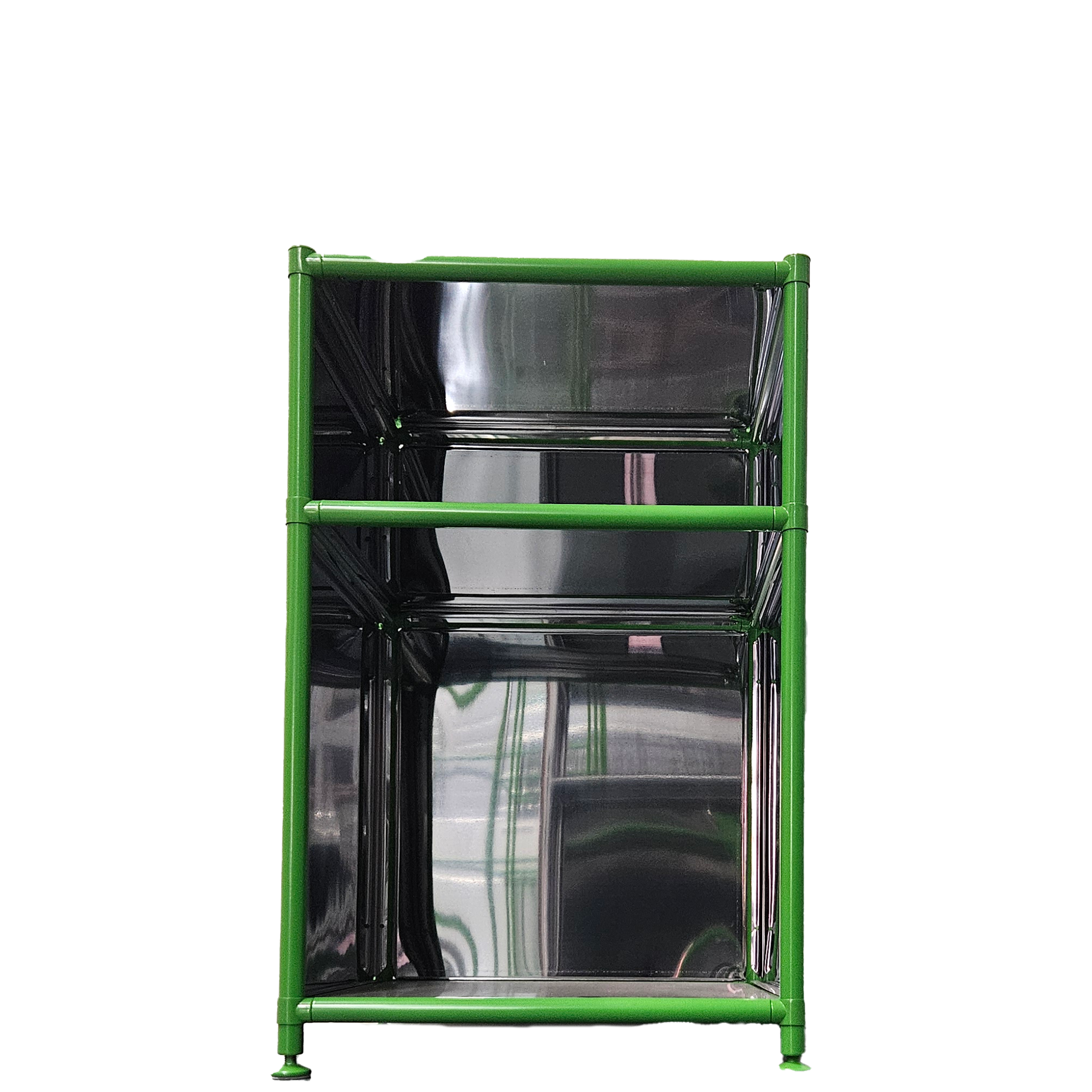 Table de nuit Chrome panneaux / Apple Green cadre